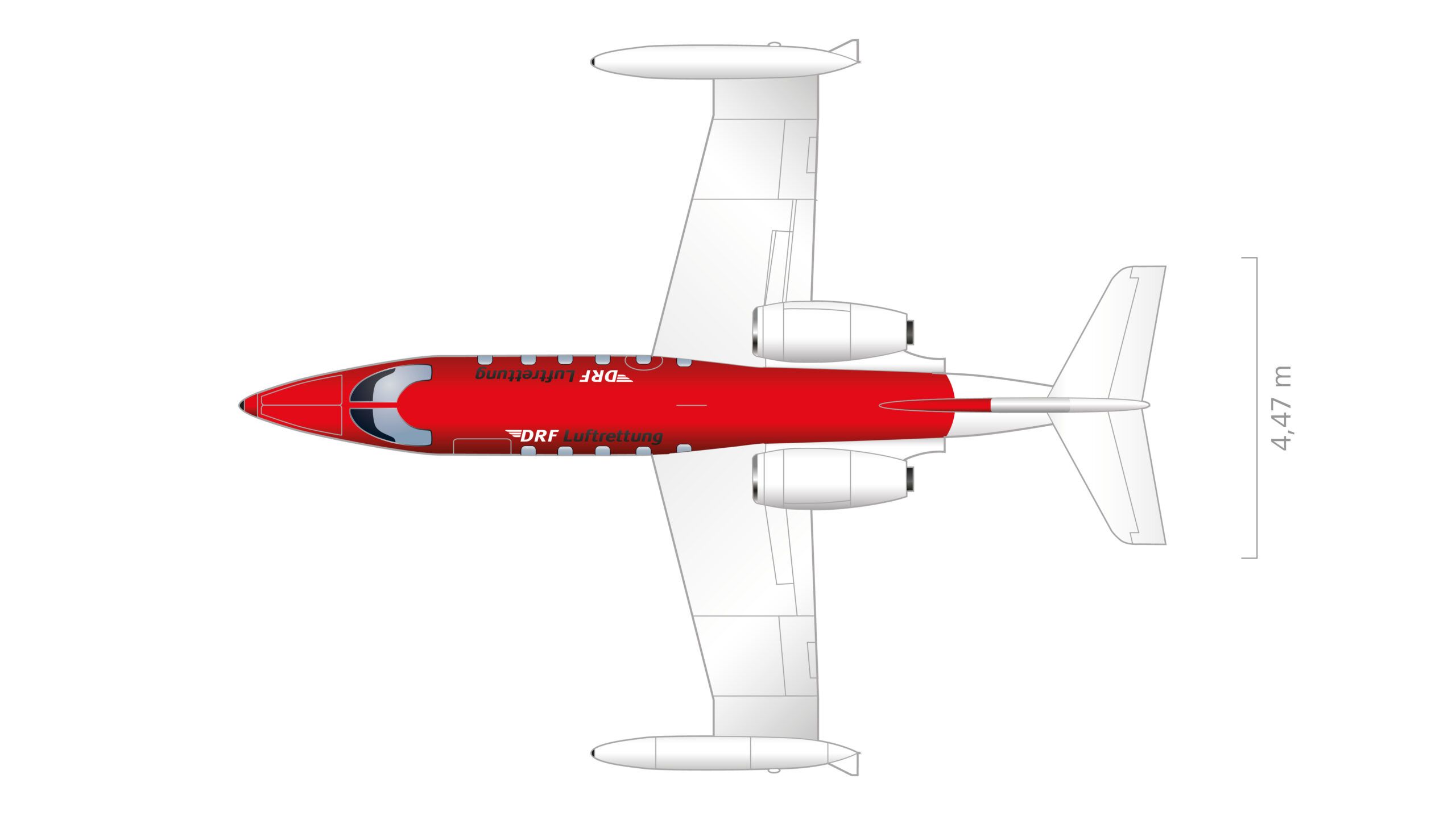 Learjet: Ansicht von oben
