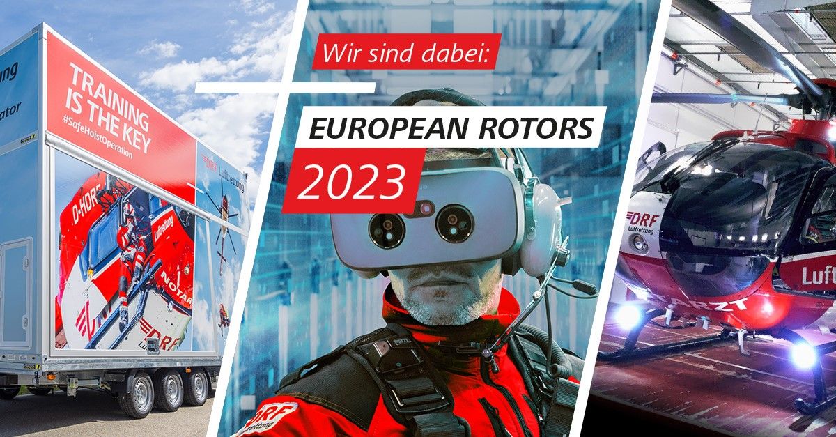 Die DRF Luftrettung präsentiert auf der europäischen Hubschrauberfachmesse vom 27.-30. November 2023 in Madrid technische Innovationen, die zur Sicherheit in der Luftrettung beitragen – diesmal gleich an zwei Messeständen in Halle 9.