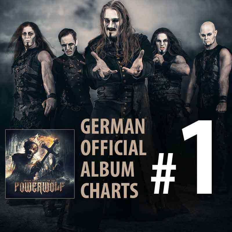Powerwolf stürmen Platz 1 der deutschen Albumcharts