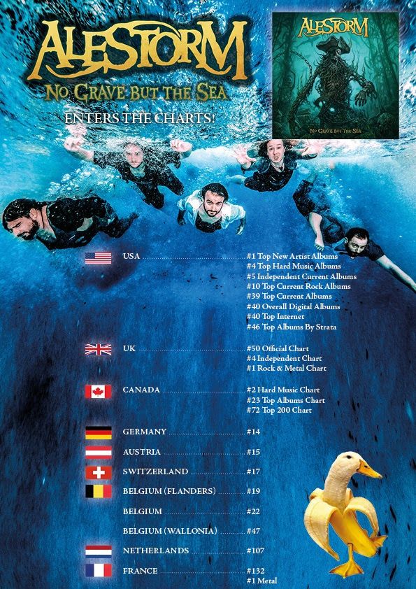 Alestorm entern mit "No Grave But The Sea" PLatz 14 der deutschen Albumcharts