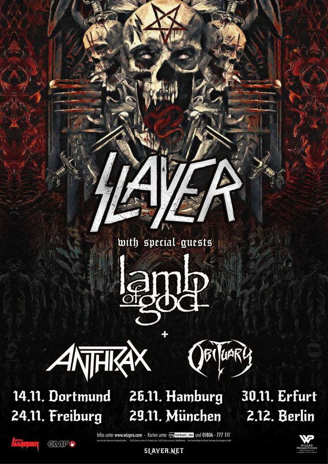 Slayer: Setlist der Abschiedstour veröffentlicht