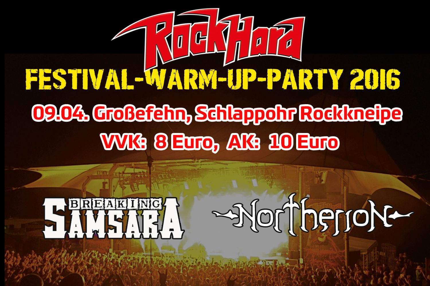 Breaking Samsara & Northerion spielen bei RHF-Warm-up-Party in Großefehn