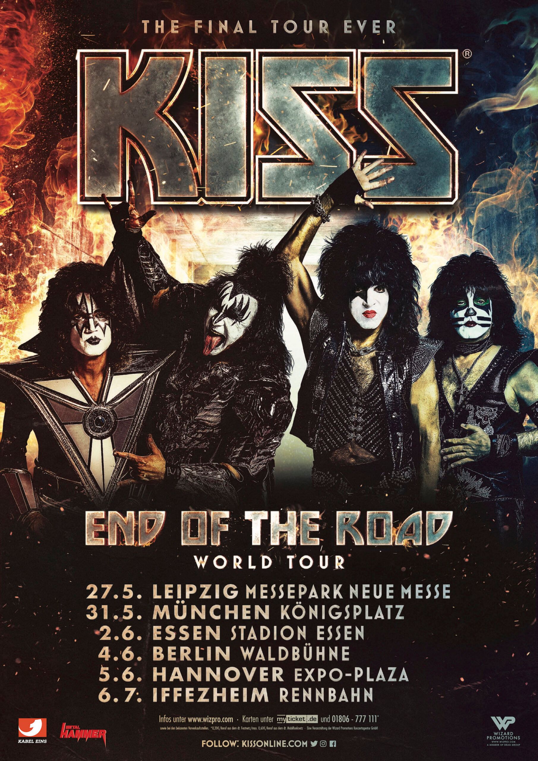 Kiss kündigen Deutschlandkonzerte ihrer "End Of The Road"-Tour an