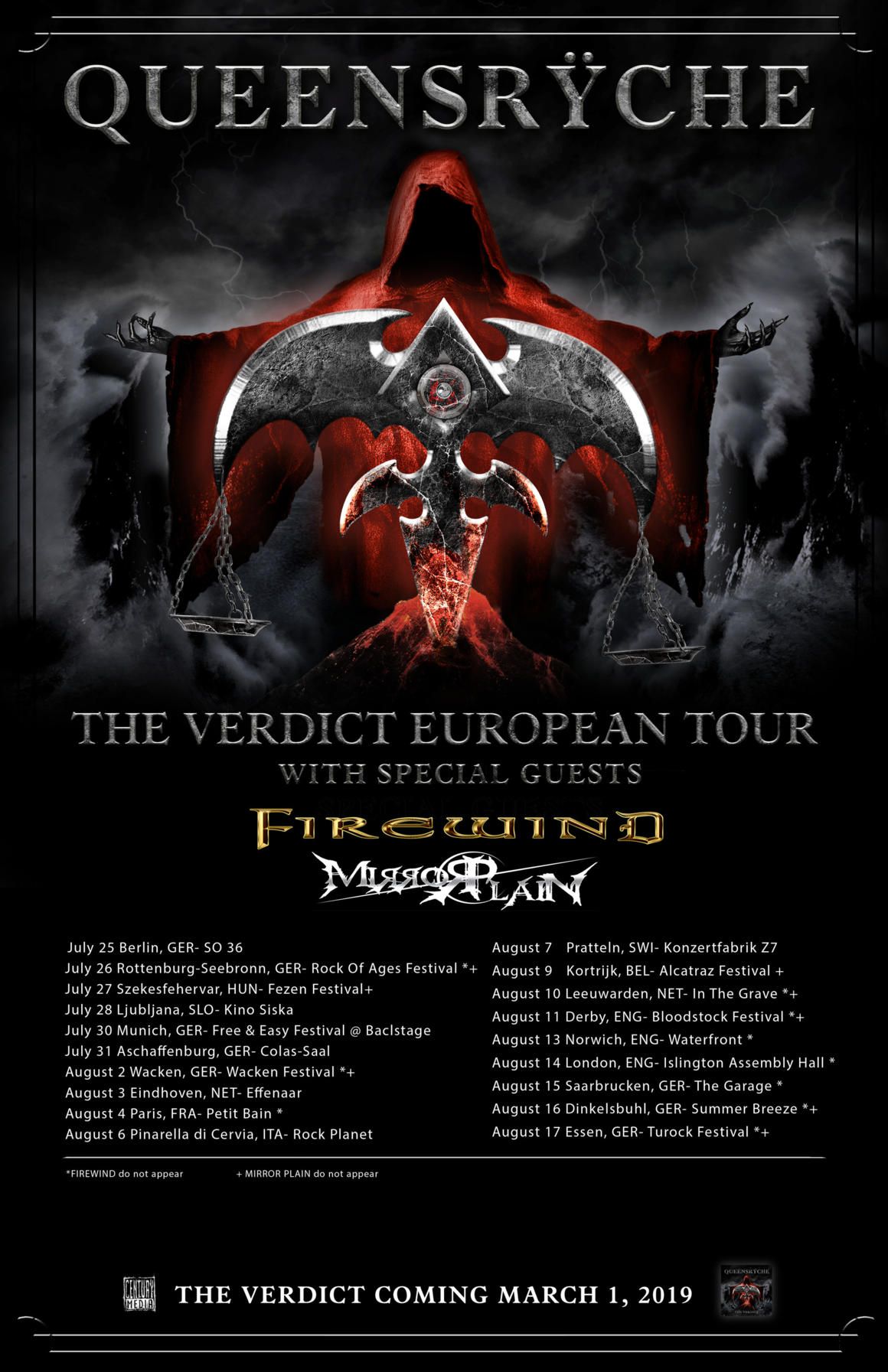 Europa-Tourdaten bekanntgegeben