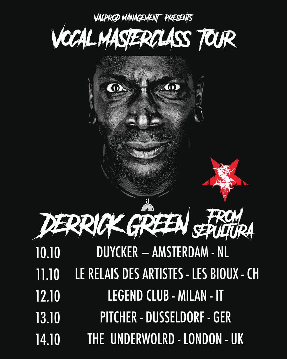Derrick Green kündigt Vocal-Masterclass-Tour in Europa an