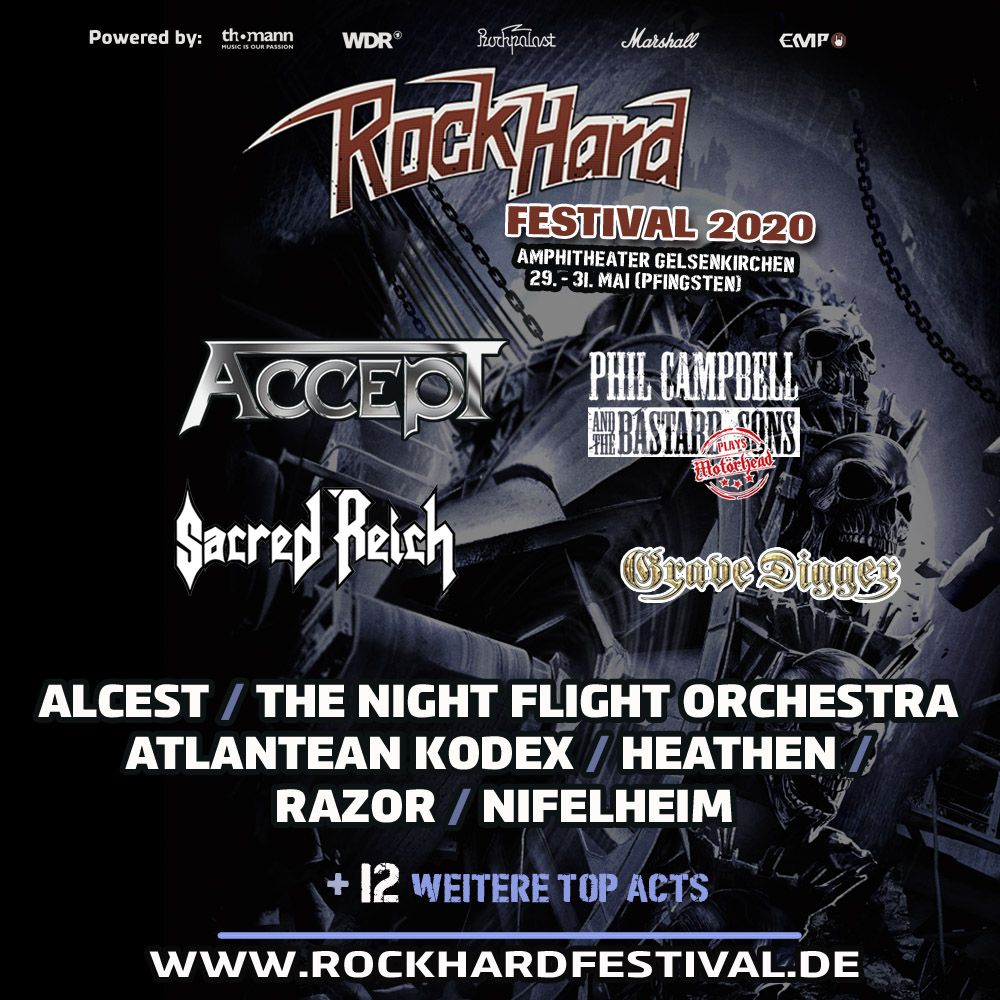 Rock Hard Festival 2020: Phil Campbell And The Bastard Sons, The Night Flight Orchestra, Atlantean Kodex und Heathen bestätigt