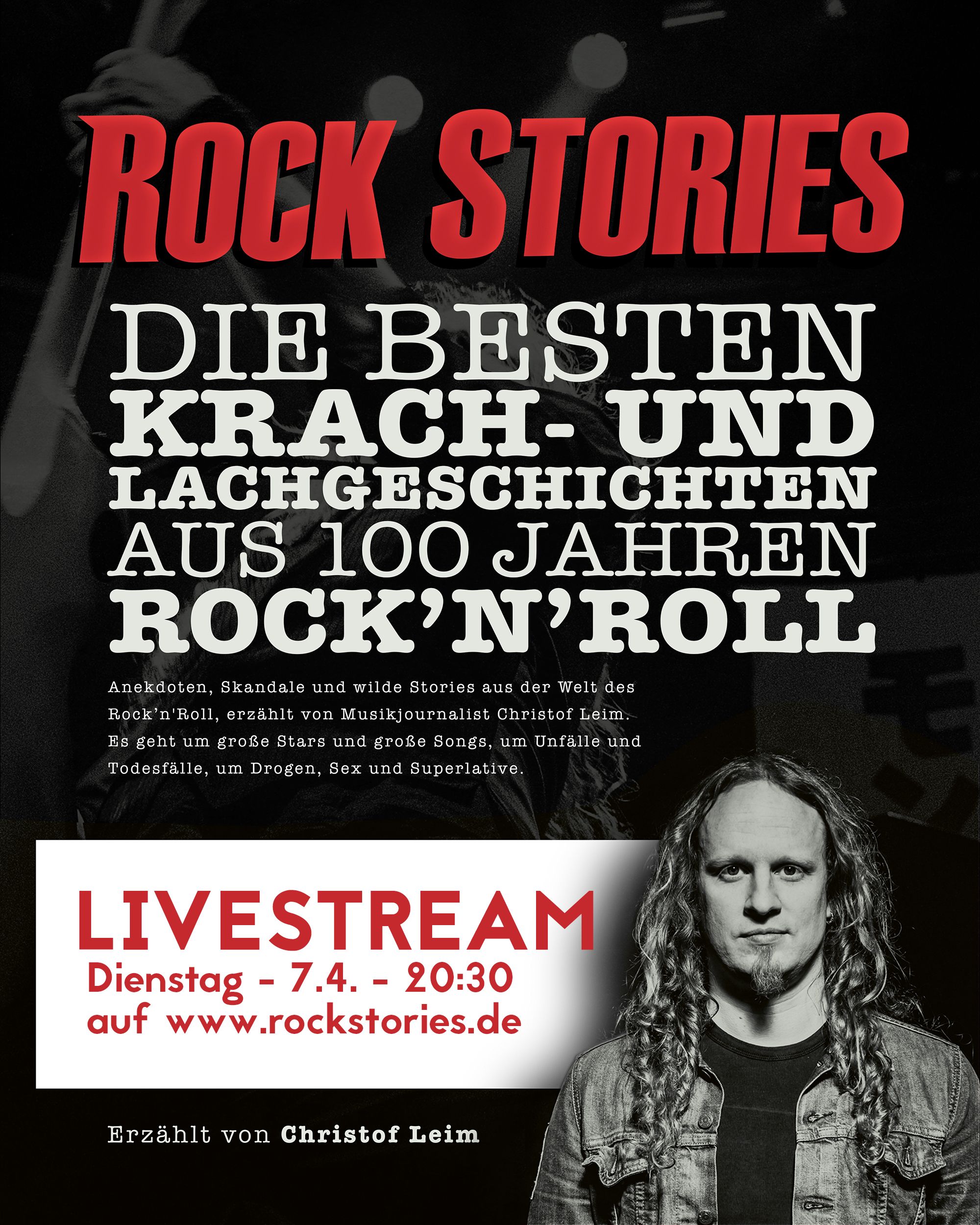 Rock Stories-Livestream am morgigen Dienstag