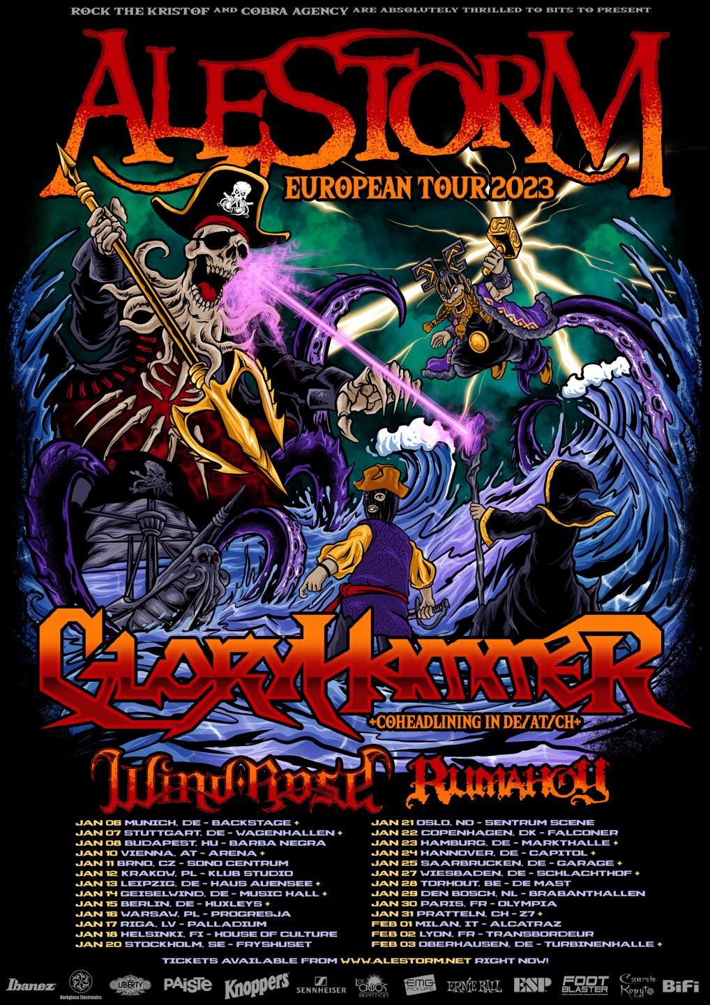 Europatour mit Gloryhammer, Wind Rose und Rumahoy angekündigt