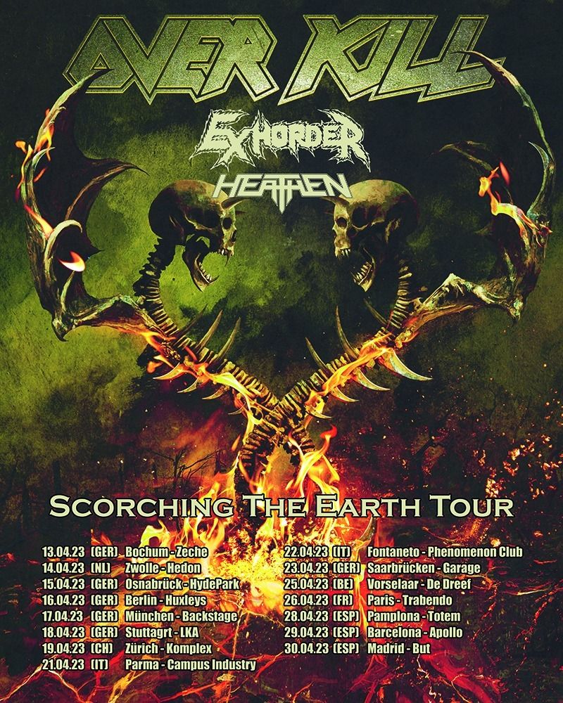 "Scorching The Earth"-Tour mit Exhorder und Heathen angekündigt