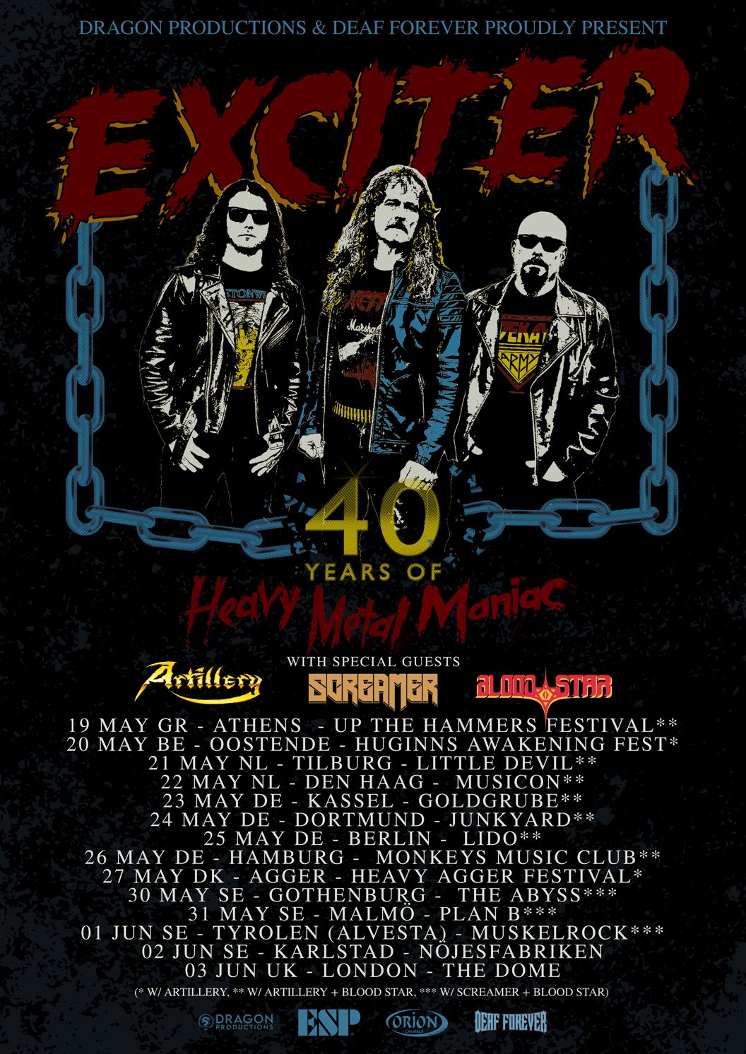 Europatour zum 40-jährigen Jubiläum von "Heavy Metal Maniac" angekündigt