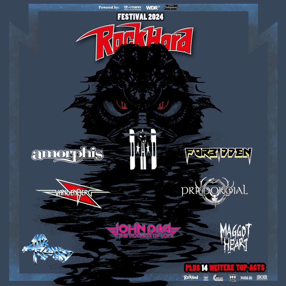Rock Hard Festival 2024: D-A-D, Forbidden, John Diva und Maggot Heart bestätigt