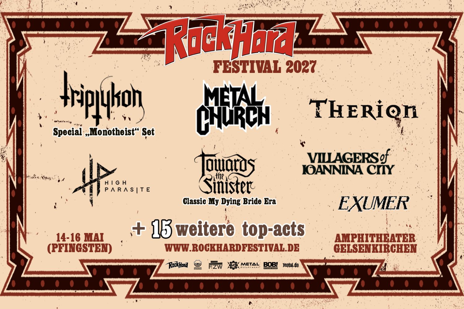 ROCK HARD FESTIVAL 2027 - erste Bandbestätigungen und Vorverkaufsstart