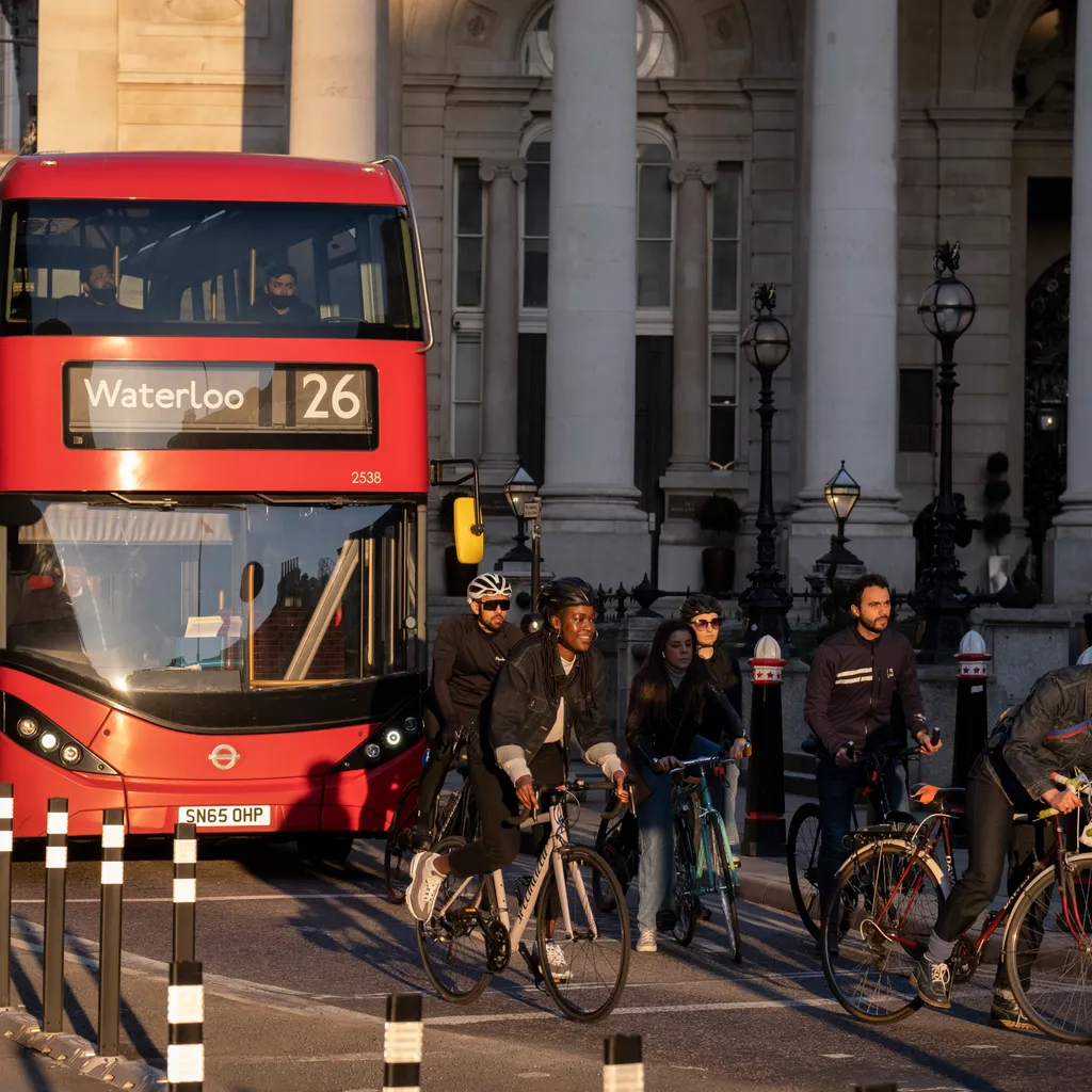 London Bus And Cyclists
