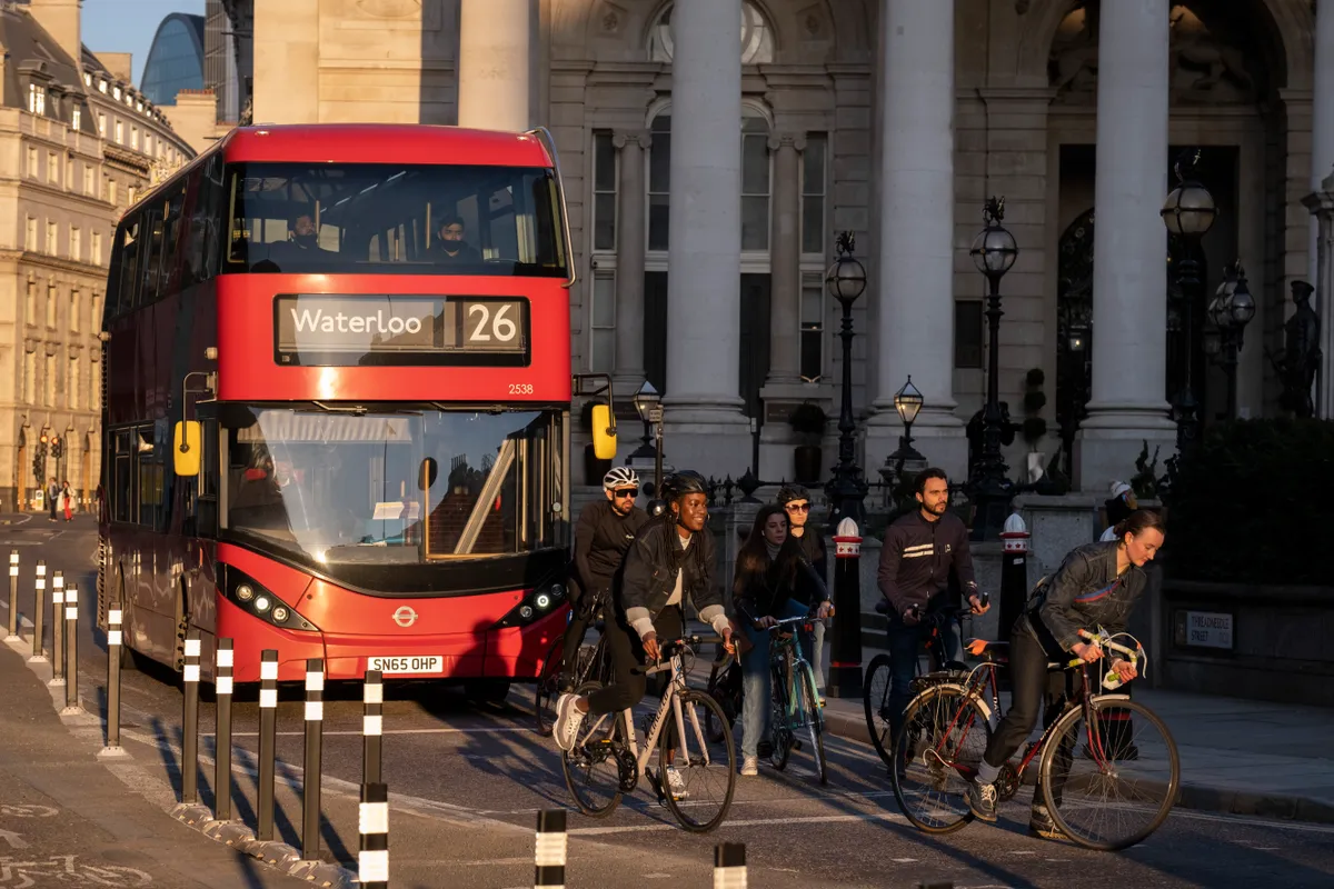 London Bus And Cyclists
