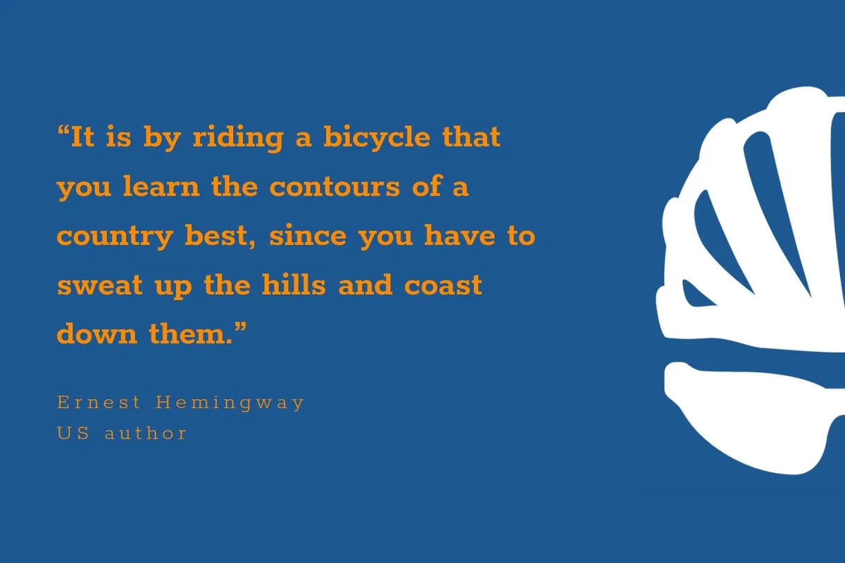 Ernest Hemingway inspirational cycling quote