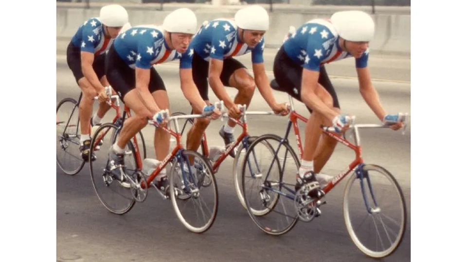The US team used lo-pro bikes at the 1984 Olympics. And look at those helmets!