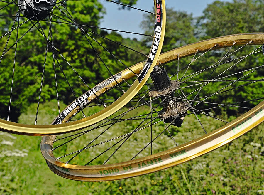 Weinmann XM820 rims/Deore disc gold hub wheelset