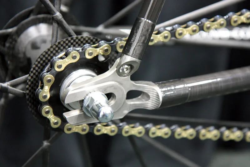 Parlee's track bikes include these simple yet elegant rear-entry horizontal dropouts