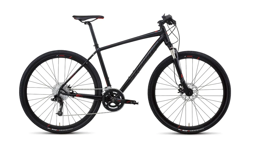 The Specialized Crosstrail is an example of a hybrid that is closer to a mountain bike than a road bike
