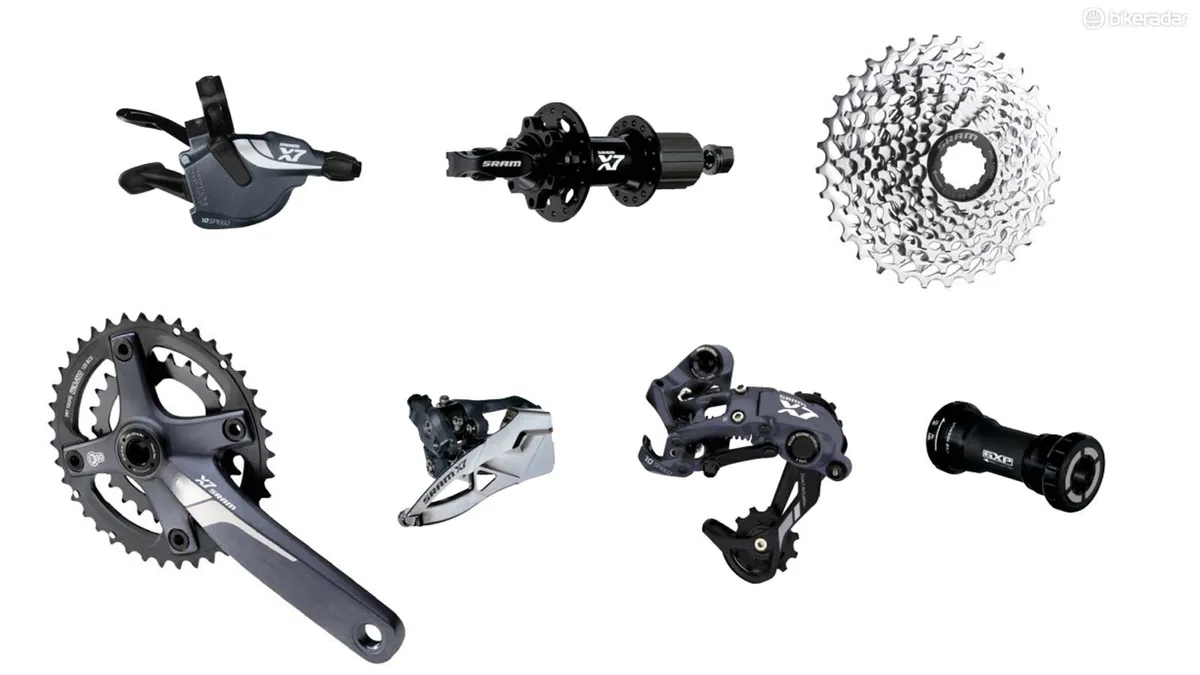 Often seen on lower-priced hardtails and dual suspension bikes, SRAM X7 is a good choice for regular off-road use on a budget