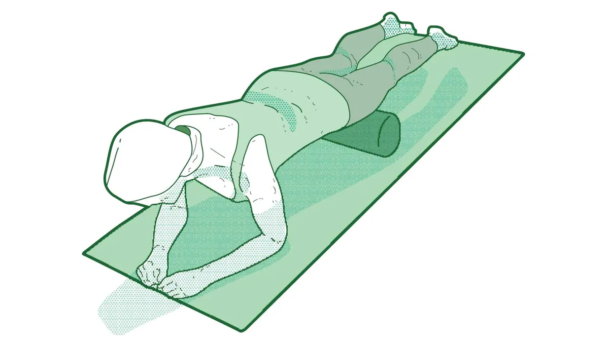Correct position for foam rolling your thighs