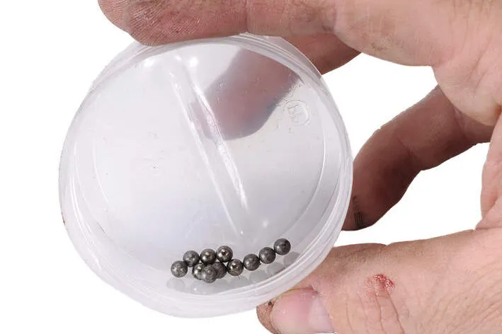Pop loose ball bearings straight into a pot, or you’ll lose them