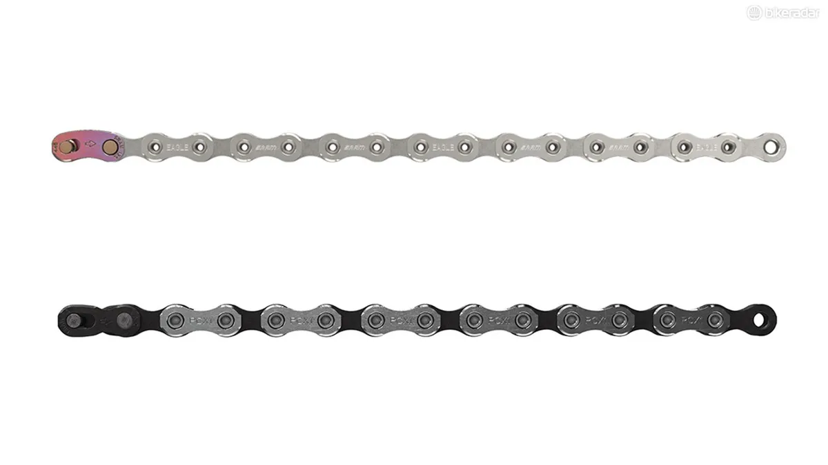 Higher-end chains often feature hollow links or pins to save weight over more affordable versions