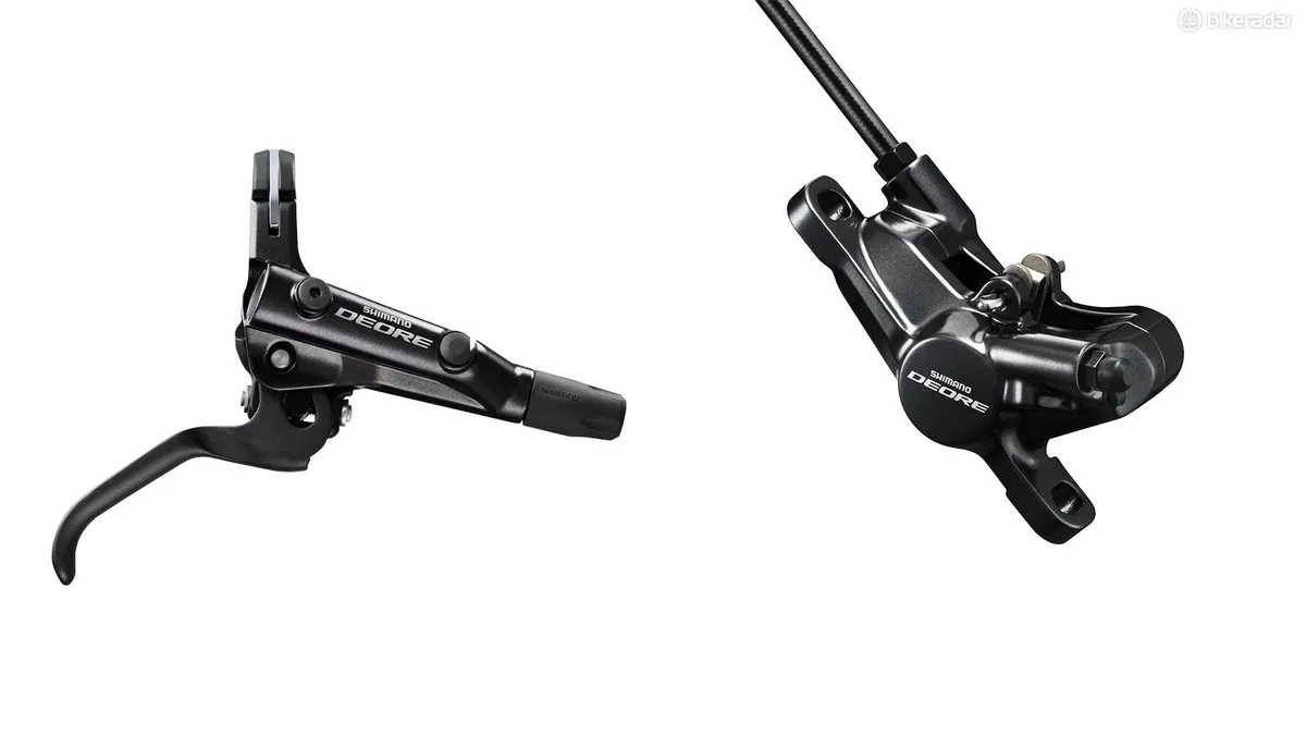 The new Deore brakes look more polished than their predecessors, with slimmer clamps and a new finish