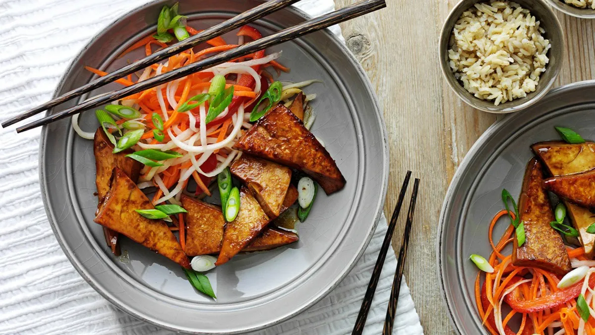 The sweetness of the tofu works perfectly with the crunchy freshness of the vegetables