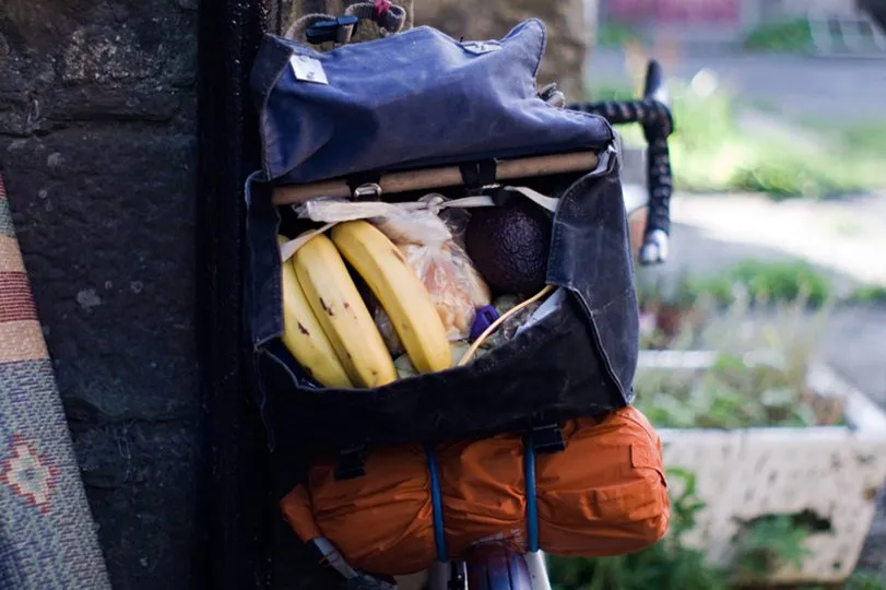 A saddle bag full of tasty snacks and a full day of riding ahead