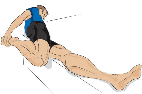 Side-lying quad stretch illustration