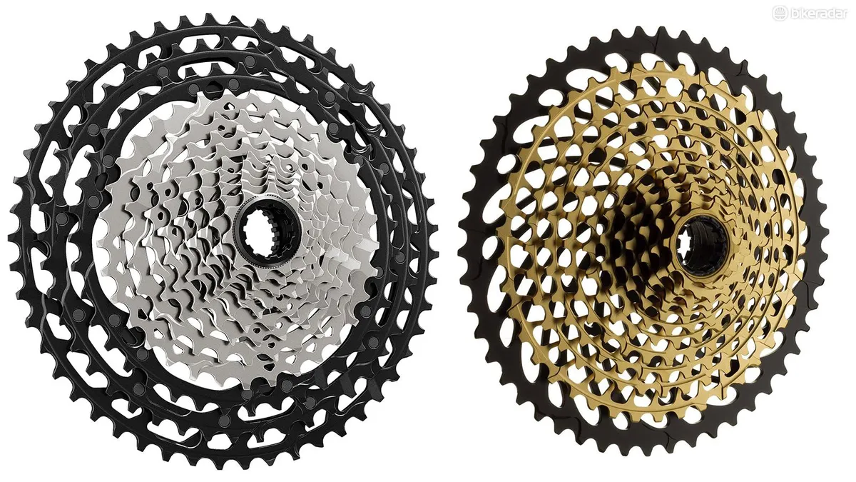 Shimano's widest range 12-speed cassette offers an 10-51t spread, while SRAM offers a 12-speed group with a 10-50t range
