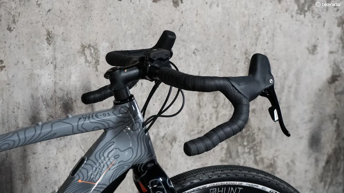 super-wide Ritchey handlebars on gravel e-bike