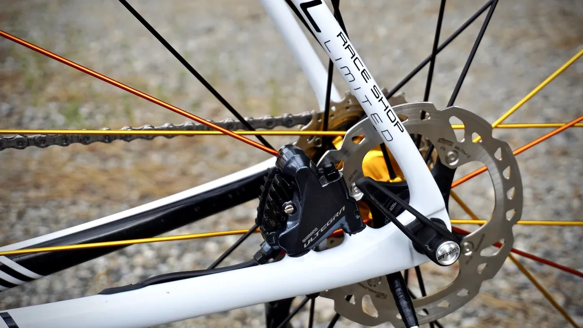 Rotor brake from groupset for road bike