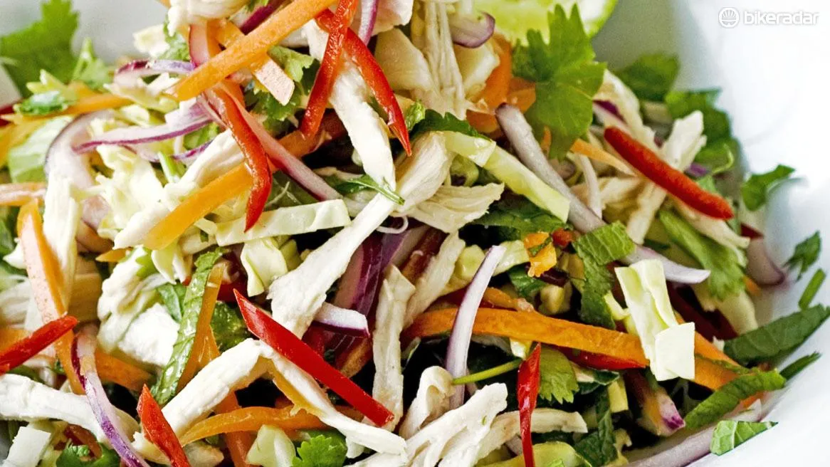 Thai-style shredded chicken salad