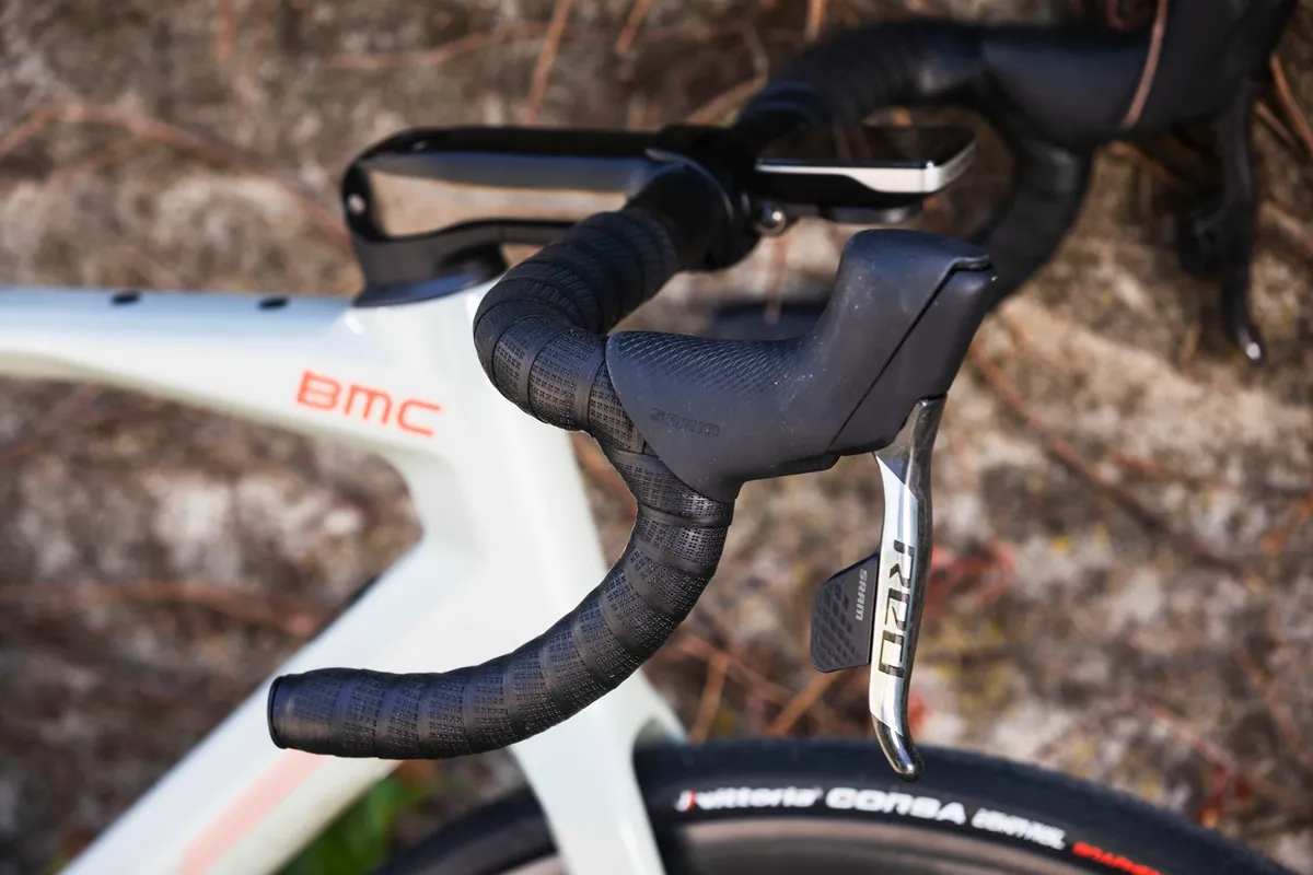 SRAM's Red AXS levers on road bike