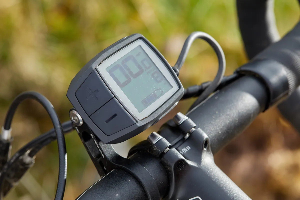 LCD Purion display on grey e-road bike