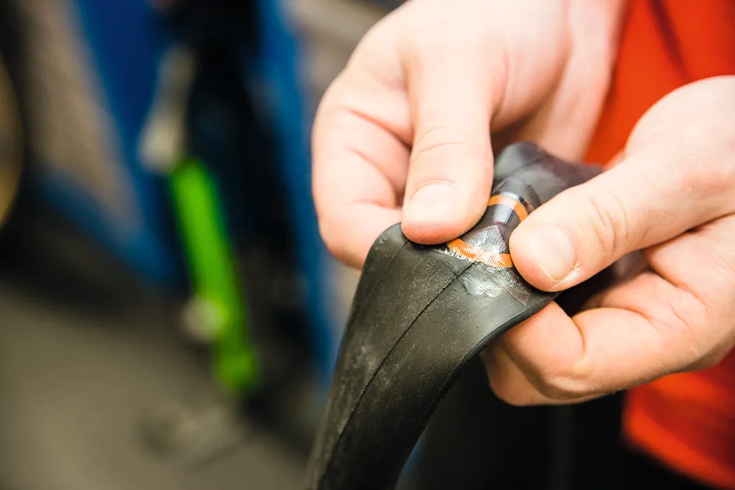 Fixing a puncture on a bicycle inner tube