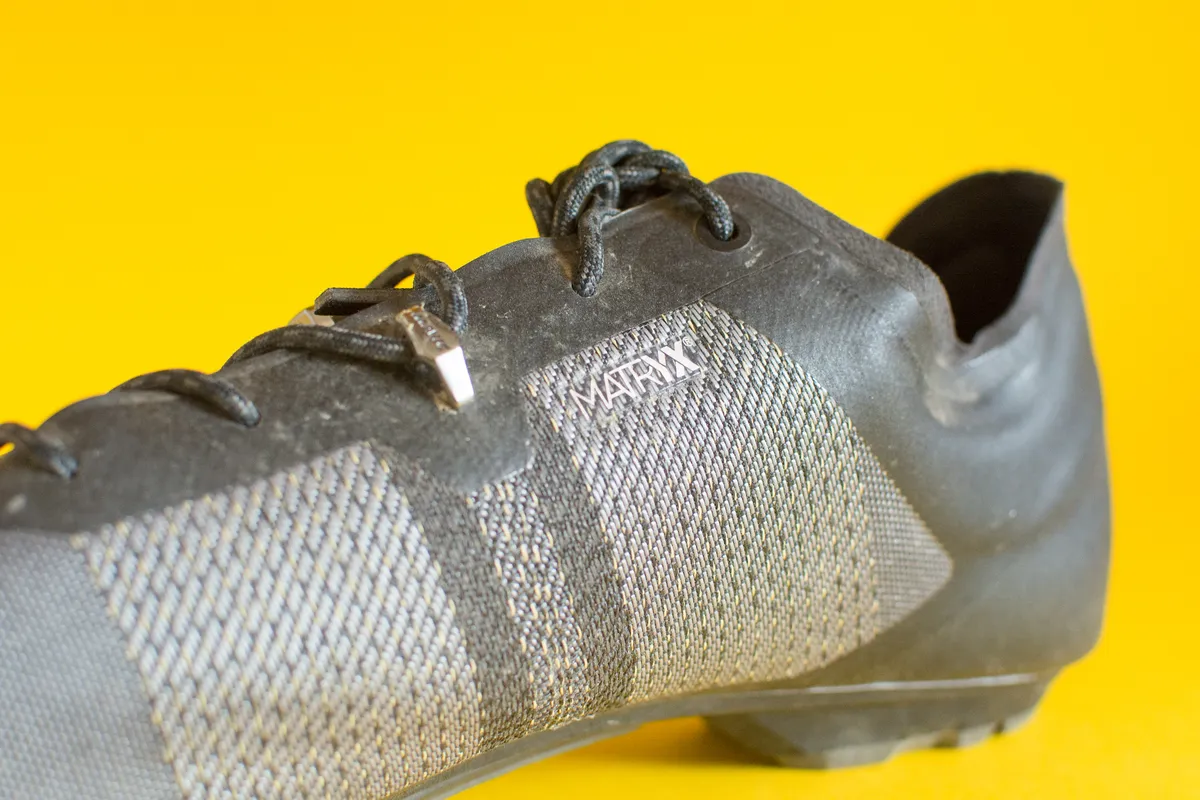 Close-up of woven shoe upper