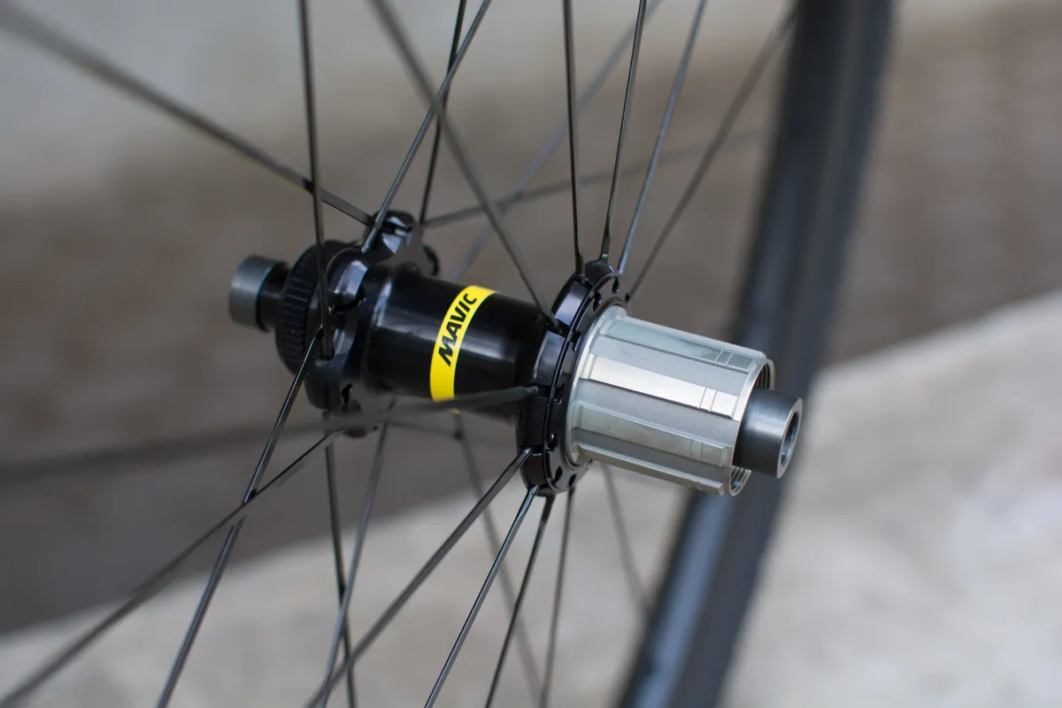 Carbon gravel wheel rear hub without cassette fitted