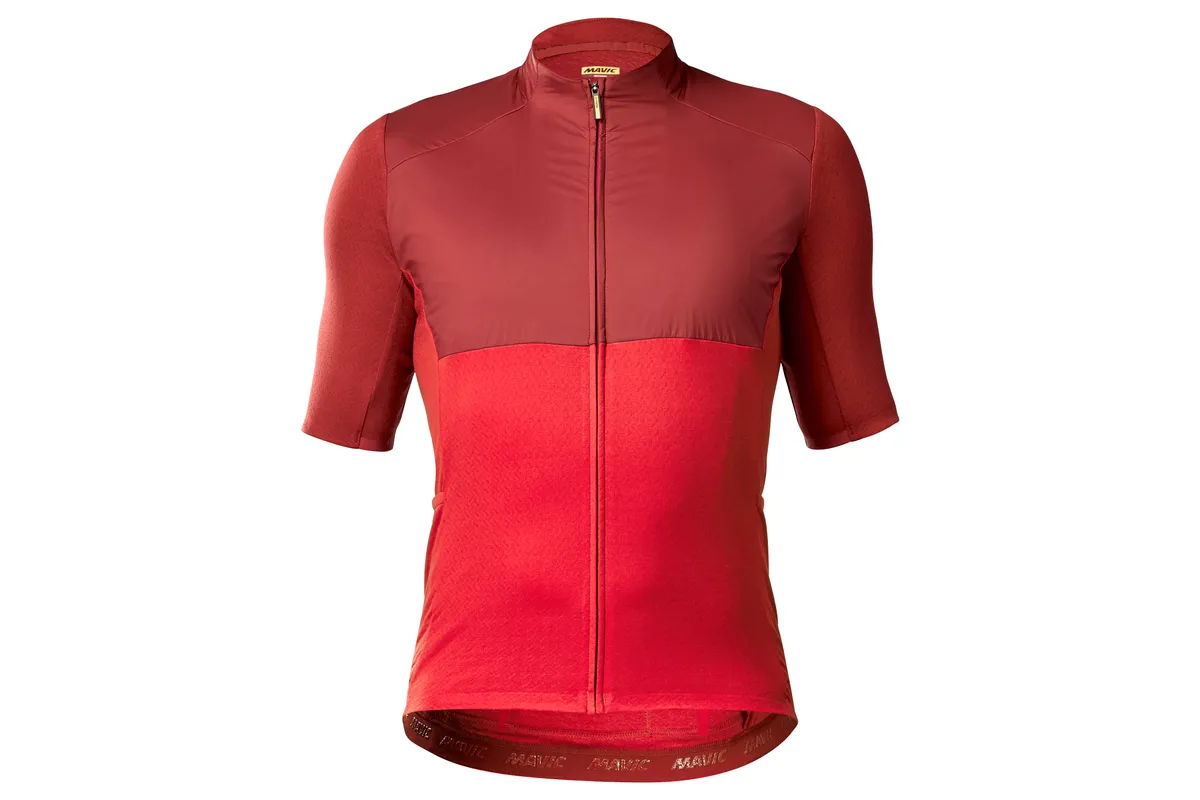 Two-tone red cycling jersey