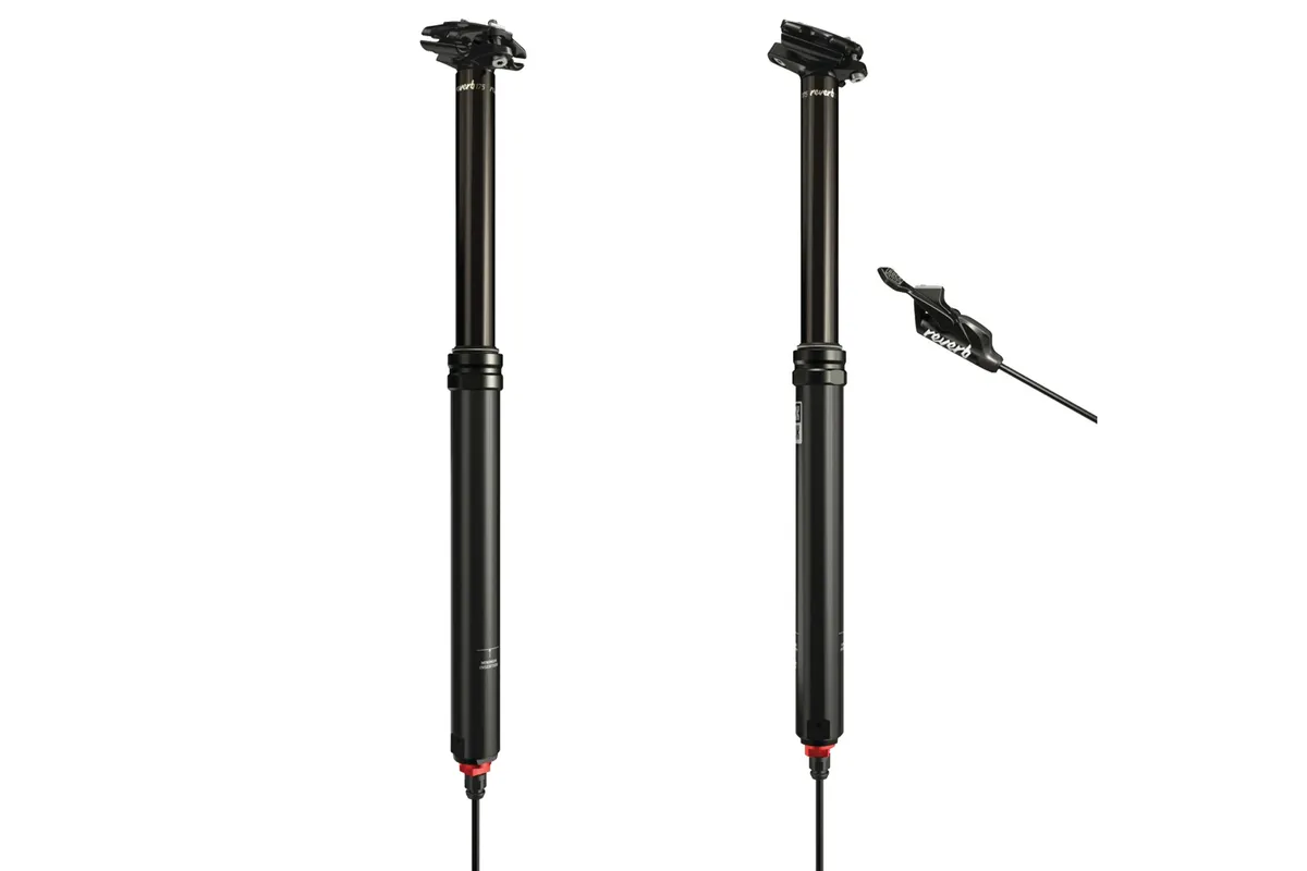 Image of two RockShox Reverb dropper seatposts on a white background