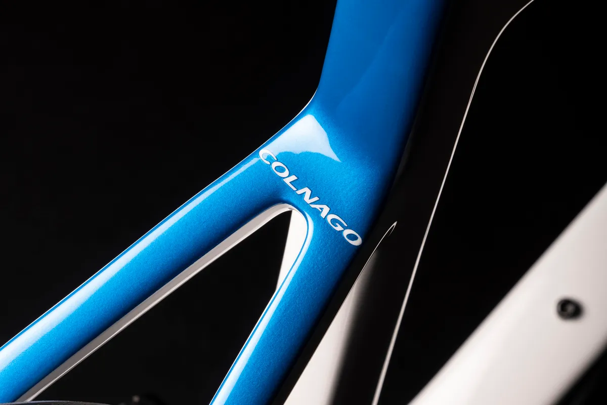 Close-up of road bike seat stays