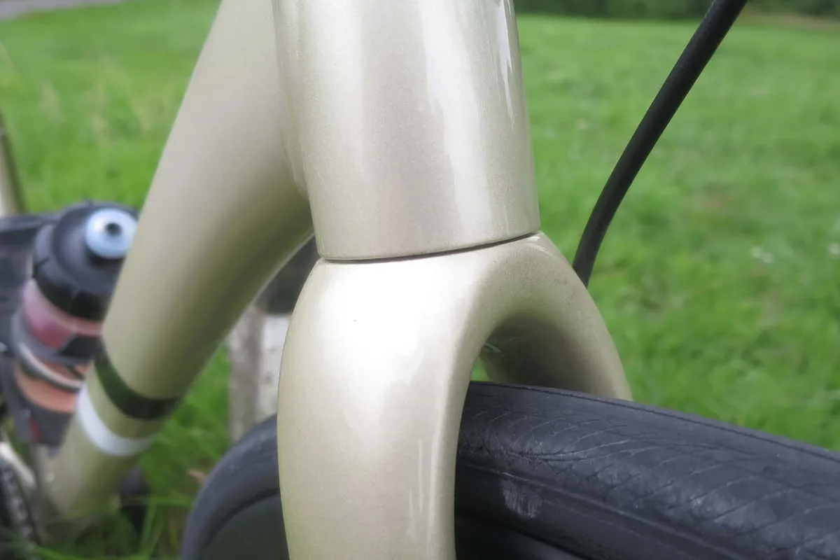 Cannondale CAAD13 Force eTap fork showing tyre clearance on road bike
