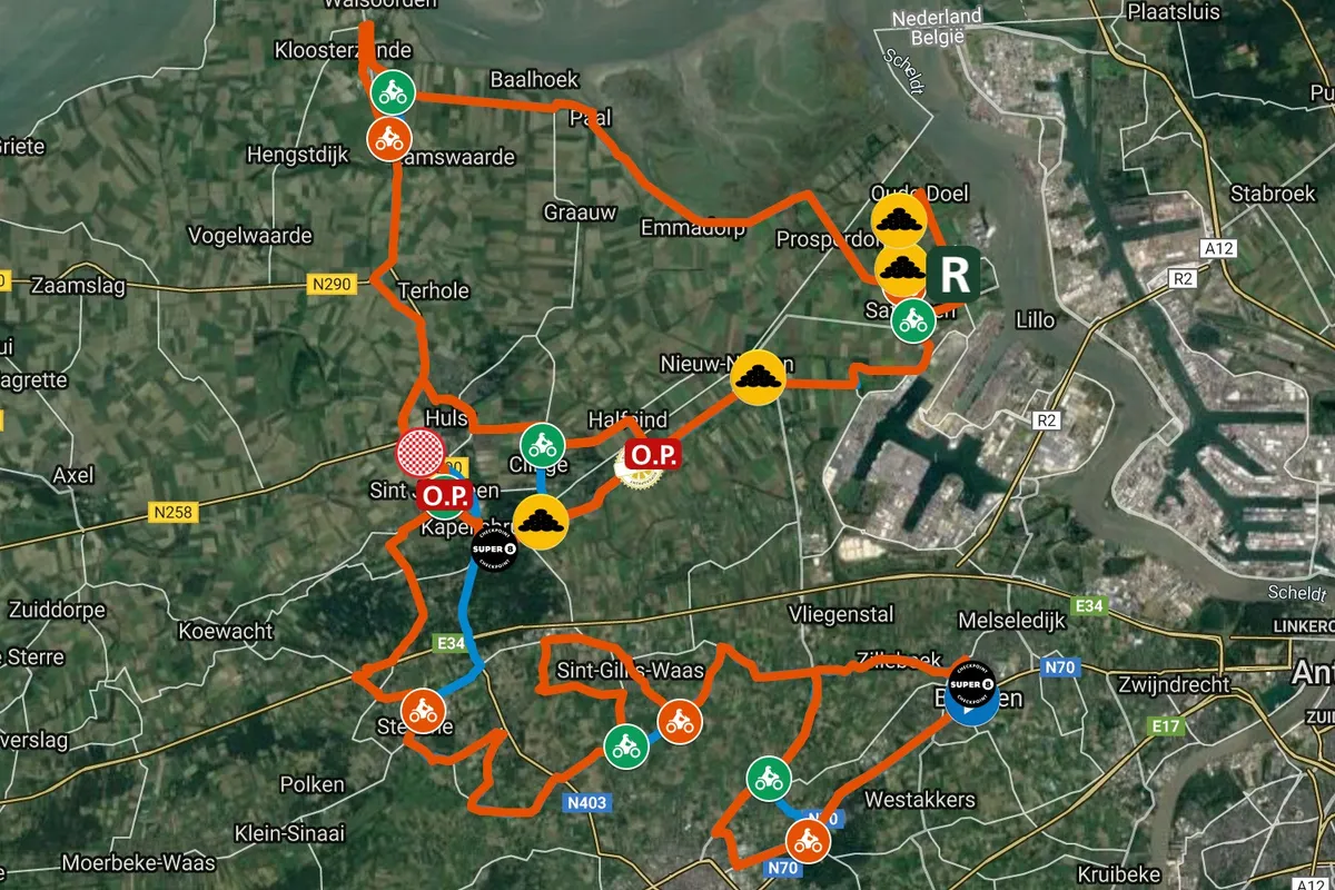 Map of Stage 1 of the 2019 BinckBank Tour