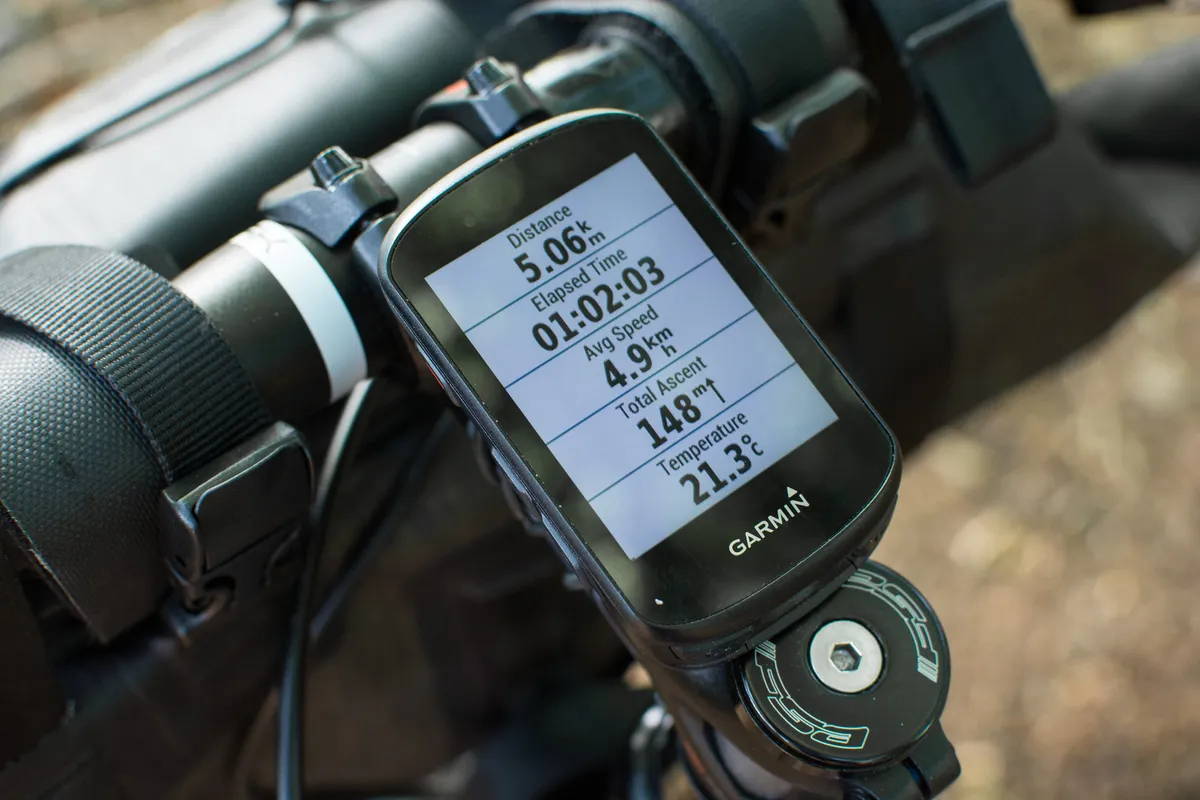 GPS bike computer mounted on