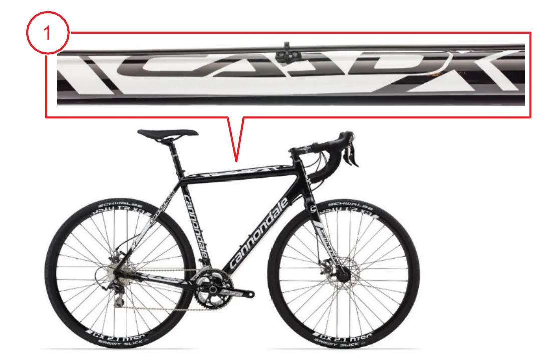 Cannondale CAADX recall top tube details