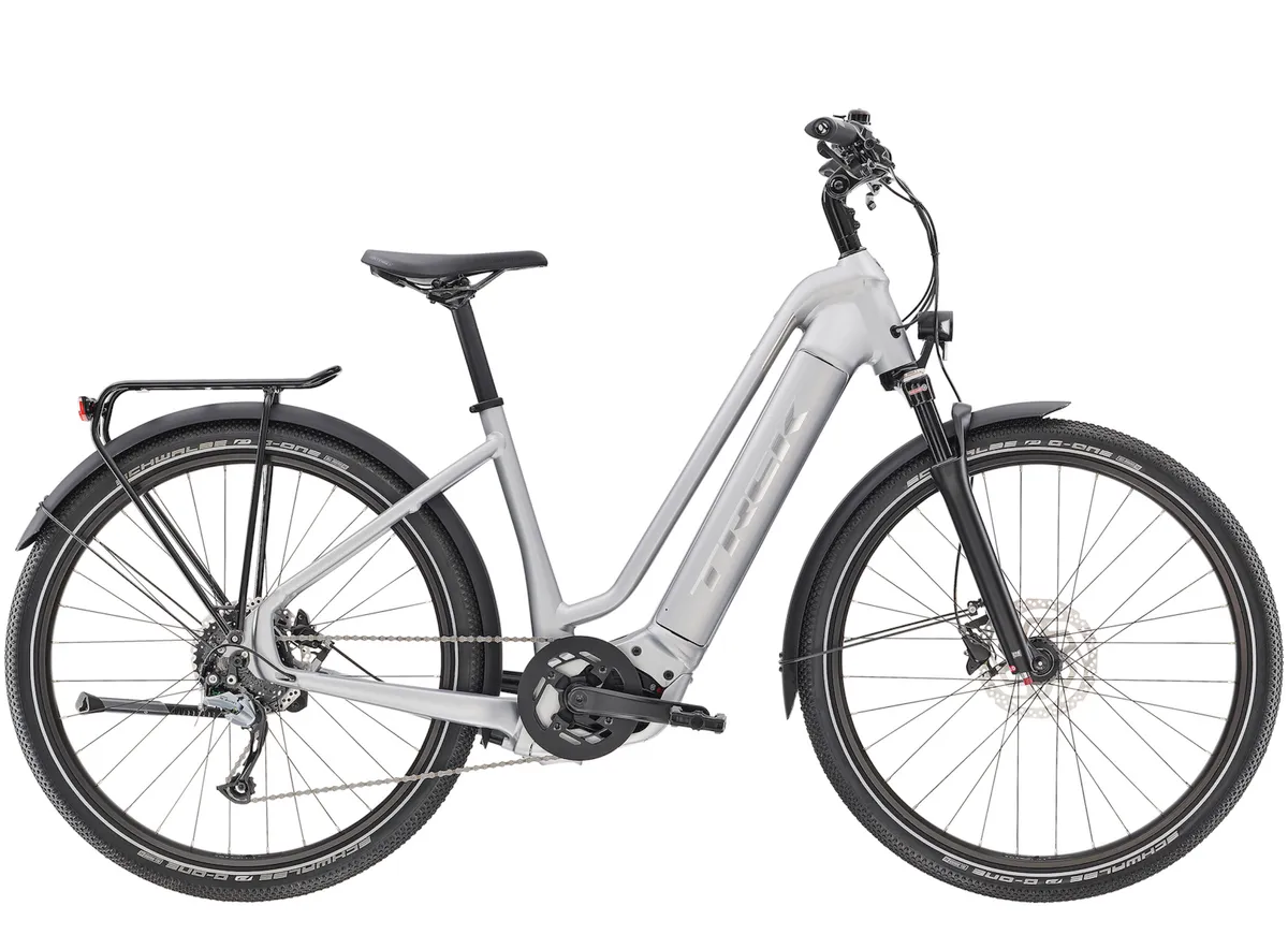 Side on view of 2020 Trek Allant  7 with step-through frame