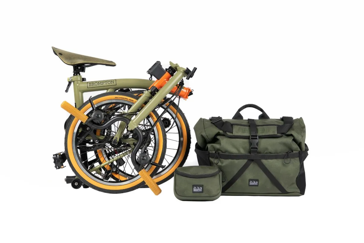 Brompton Explore folded with bags