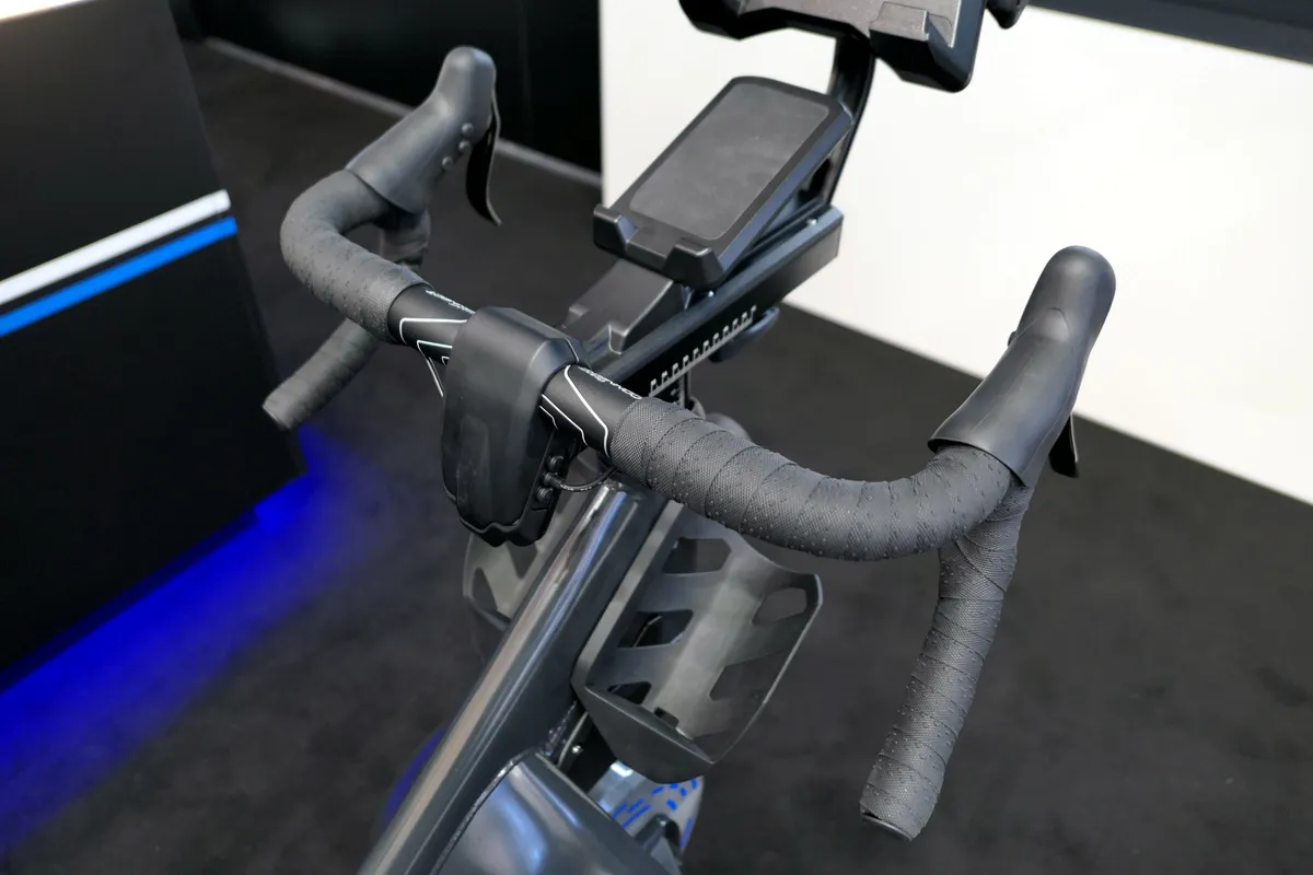 Indoor training bike bar setup